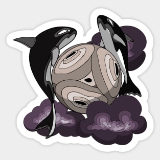 orcas moon Sticker